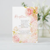 ピンクエレガントコーラルシークレットバラ庭園の結婚式Inv 招待状 (スタンド正面)