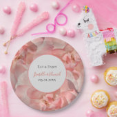 ピンクエレガントコーラルバライメージズ結婚ーズ ペーパープレート (パーティー)