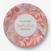 ピンクエレガントコーラルバライメージズ結婚ーズ ペーパープレート (正面)