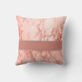 ピンクエレガントコーラルマーブルパーソナライズされた クッション (裏面)