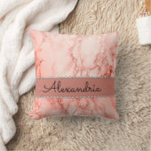 ピンクエレガントコーラルマーブル装飾用クッション クッション (ブランケット)