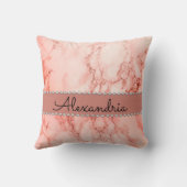 ピンクエレガントコーラルマーブル装飾用クッション クッション (裏面)