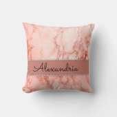 ピンクエレガントコーラルマーブル装飾用クッション クッション (正面)