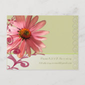 ピンクエレガントコーンフラワー結婚式招待状 インビテーションポストカード (裏面)