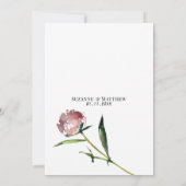 ピンクエレガントサンゴ牡丹フローラ夏フローラRSVP 招待状 (裏面)