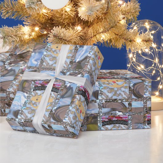 ピンクエレガントサンタシッククリスマス2ラッピング紙 ラッピングペーパー (クリスマス)