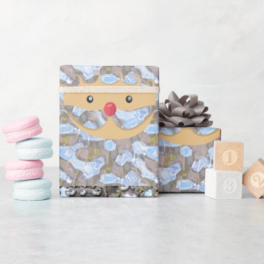 ピンクエレガントサンタ・シック・クリスマス ラッピングペーパー (ベビーシャワー)