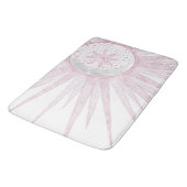 ピンクエレガントサンムーンドードルマンダラホワイトデザイン バスマット (アングル)
