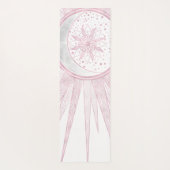 ピンクエレガントサンムーンドードルマンダラホワイトデザイン ヨガマット (裏面)