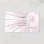 ピンクエレガントサンムーンドードルマンダラホワイトデザイン 名刺 (裏面)