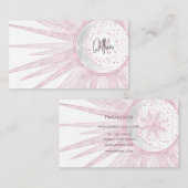 ピンクエレガントサンムーンドードルマンダラホワイトデザイン 名刺 (正面/裏面)