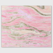 ピンクエレガントシルバーグリッター大理石パターンシック ラッピングペーパー (フラット)