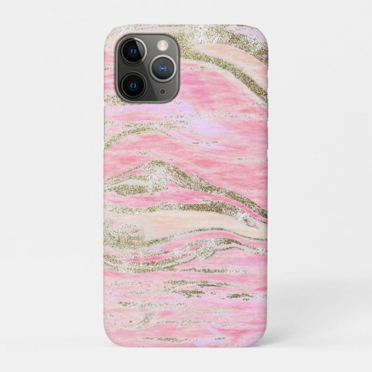 ピンクエレガントシルバーグリッター大理石パターンシック Case-Mate iPhoneケース (裏)