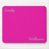 ピンクエレガントシルバーグレータイポグラフィミニマル マウスパッド (正面)