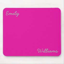ピンクエレガントシルバーグレータイポグラフィミニマル マウスパッド