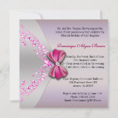 ピンクエレガントシルバーダイヤモンドボウキンセアニェラ 招待状 (裏面)
