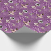 ピンクエレガントシルバーネーム文字フォトバレエツツ ラッピングペーパー (角)