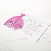 ピンクエレガントシルバーバタフライドレスキンセアニェラ 箔招待状 (回転した状態)