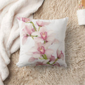 ピンクエレガントシンビジウムオーキッド装飾用クッション クッション (ブランケット)