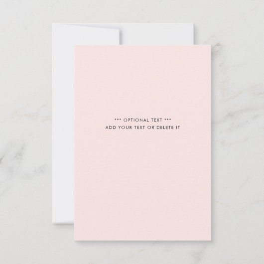 ピンクエレガントシンプルモダン女の子の赤ちゃんシャワー 招待状 (裏面)