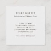 ピンクエレガントシークイン口紅メイクアップアーティスト美しい スクエア名刺 (裏面)