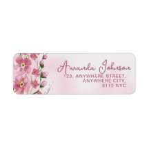 ピンクエレガントスクリプト植物水彩