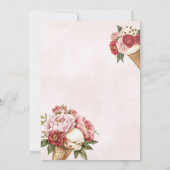 ピンクエレガントスクープフローラブライダルシャワーInvite 招待状 (裏面)