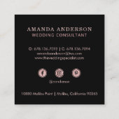 ピンクエレガントスタイリッシュグリッタースパークル スクエア名刺 (裏面)