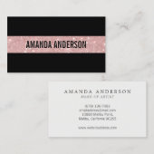 ピンクエレガントスタイリッシュグリッタースパークル 名刺 (正面/裏面)