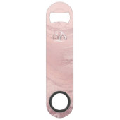 ピンクエレガントスタイリッシュローズ金ゴールドグリッター大理石 スピード栓抜き (正面)