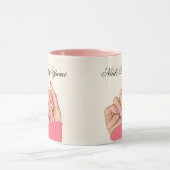ピンクエレガントスタイリッシュ爪、 ネイルスクリプト美しいサロン マグカップ (中央)