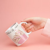 ピンクエレガントスタイリッシュ爪、 ネイルスクリプト美しいサロン マグカップ