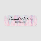 ピンクエレガントスタイリッシュ色 名札 (正面)