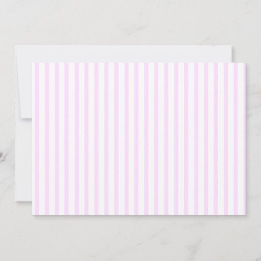 ピンクエレガントストライプテーマブライダルシャワー 招待状 (裏面)