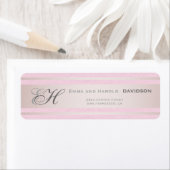 ピンクエレガントストライプピンクテクスチャードカスタムモノグラム ラベル (インサイチュ)