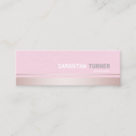 ピンクエレガントストライププロフェッショナルカスタム スキニー名刺 (正面)