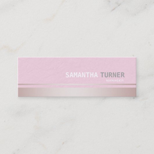 ピンクエレガントストライププロフェッショナルカスタム スキニー名刺 (正面)