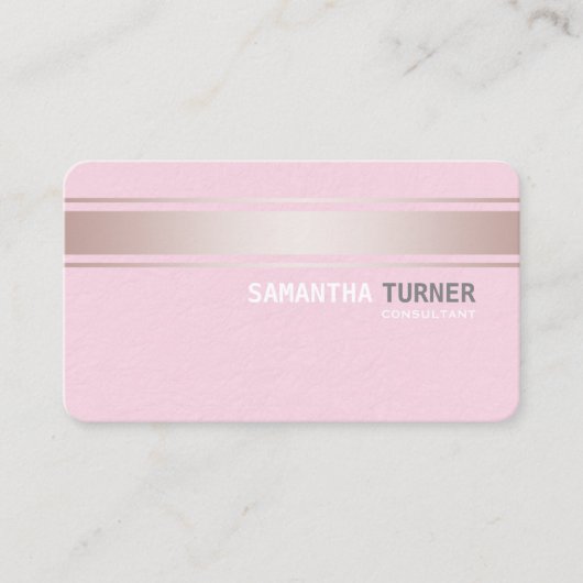ピンクエレガントストライプ色ピンクテクスチャカスタム 名刺 (正面)