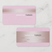 ピンクエレガントストライプ色ピンクテクスチャカスタム 名刺 (正面/裏面)
