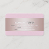 ピンクエレガントストライプ色ピンクテクスチャカスタム 名刺 (裏面)