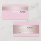 ピンクエレガントストライプ色ピンクテクスチャカスタム 名刺 (正面/裏面)