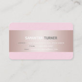 ピンクエレガントストライプ色ピンクテクスチャカスタム 名刺 (裏面)