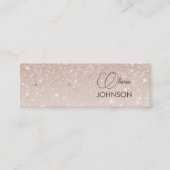 ピンクエレガントスパークリージュエリーイヤリングディスプレイ スキニー名刺 (正面)