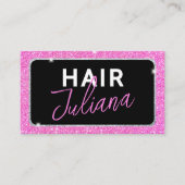 ピンクエレガントスパークルQrコード名刺 名刺 (正面)