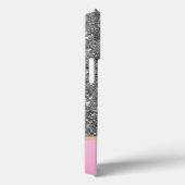 ピンクエレガントスライバーグリッターカスタムモノグラムの Case-Mate iPhoneケース (裏面 / 右)