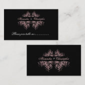 ピンクエレガントスワーズテーブル座席表ミニ プレイスカード (正面/裏面)