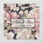 ピンクエレガントセージ水彩フローラアジサイ シーズンカード (正面/裏面)