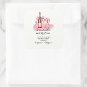 ピンクエレガントダブルお祝いジョイント誕生日 スクエアシール (バッグ)