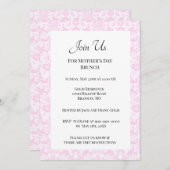 ピンクエレガントダマスクマザーズデイブランチ 招待状 (正面/裏面)