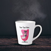 ピンクエレガントチェアに登場するミッドセンチュリーの2匹の猫 カフェラテマグ